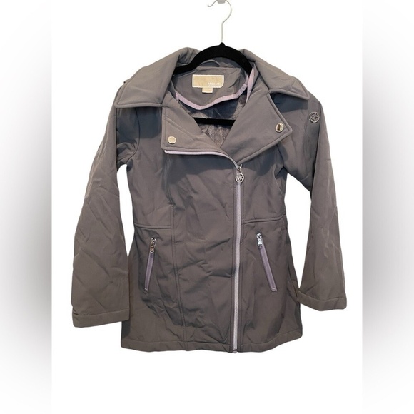 Michael Kors Girls Gray Zip Up Hooded Lined Logo Jacket size 10/12 - Picture 2 of 8